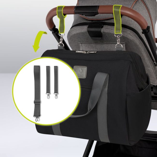 Lionelo - Geanta pentru mamici Ida Cu multiple compartimente, Negru BYNLO-IDA_BLACK_ONYX