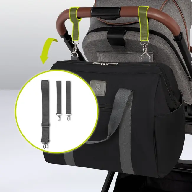 Lionelo - Geanta pentru mamici Ida Cu multiple compartimente, Negru BYNLO-IDA_BLACK_ONYX