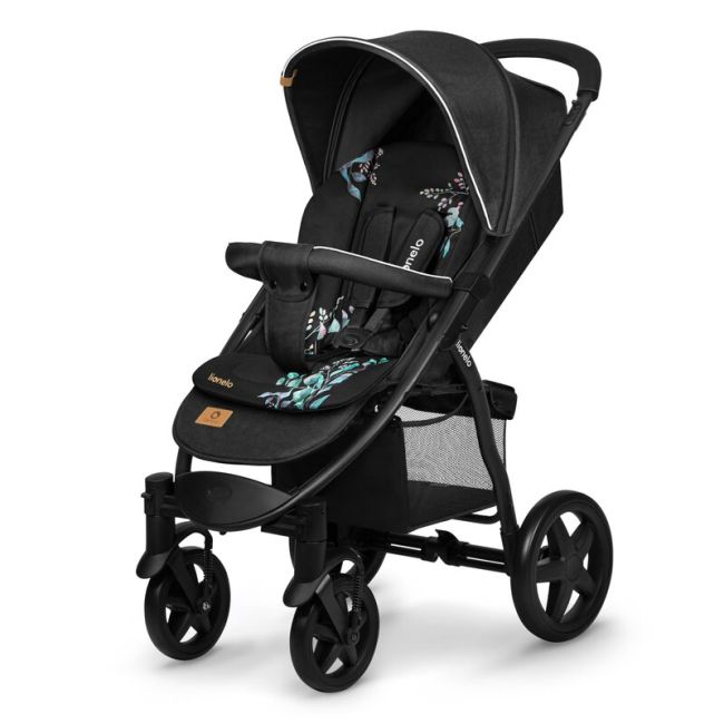Lionelo - Insertie carucior, Editie limitata, Ajustabile pentru fiecare carucior, Cu orificii pentru centurile de siguranta, Cu imprimeu fata-verso, Din material hidrofob, 48x72x1 cm, Negru BYNLO-SEATLINER_GOLDEN_MOMENTS_BLACK