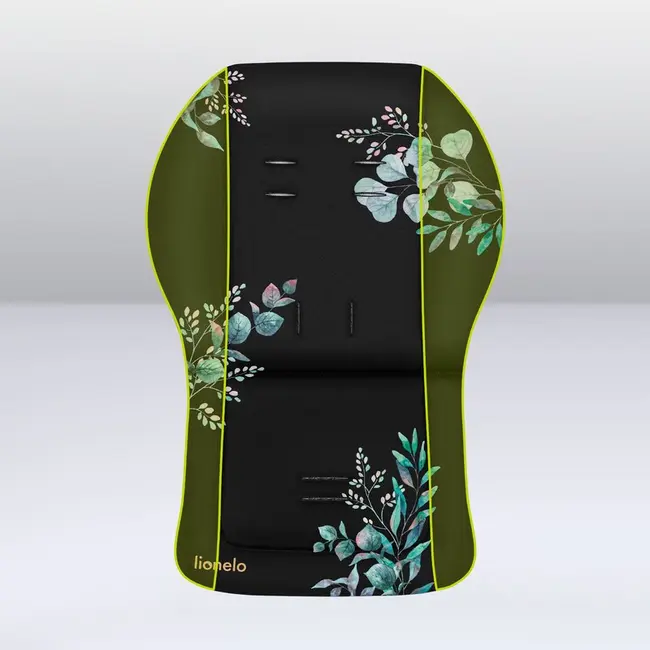 Lionelo - Insertie carucior, Editie limitata, Ajustabile pentru fiecare carucior, Cu orificii pentru centurile de siguranta, Cu imprimeu fata-verso, Din material hidrofob, 48x72x1 cm, Negru BYNLO-SEATLINER_GOLDEN_MOMENTS_BLACK