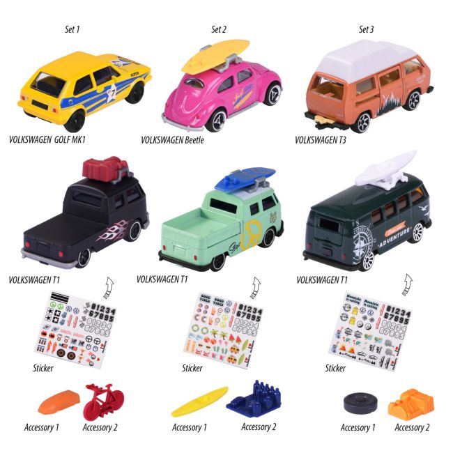MAJORETTE SET 2 MASINUTE VOLKSWAGEN VIV212055006