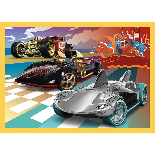 PUZZLE TREFL 4IN1 HOT WHEELS VEHICULE VIV34627