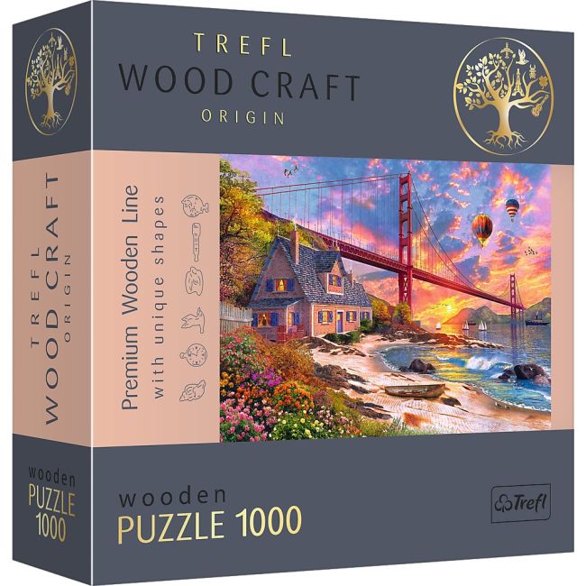PUZZLE TREFL DIN LEMN 1000 PIESE APUS LA GOLDEN GATE VIV20164