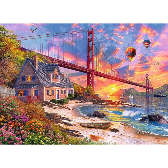 PUZZLE TREFL DIN LEMN 1000 PIESE APUS LA GOLDEN GATE VIV20164