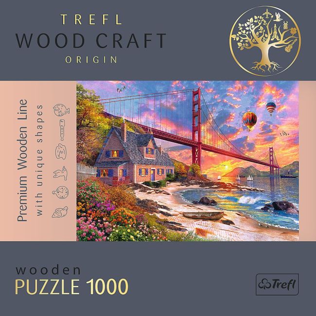 PUZZLE TREFL DIN LEMN 1000 PIESE APUS LA GOLDEN GATE VIV20164