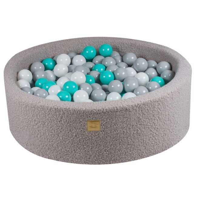Piscina Uscata Cu 250 De Bile 7cm (alb, Gri, Turcoaz) Meowbaby  , Tesatura Bucle, 90x30 Cm, Teddy Gri Pjbbous03003ie