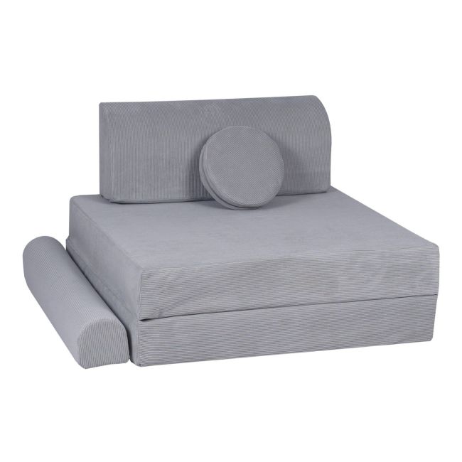 Playset Modular Canapea Premium Velur Reiat   Corduroy  Spuma ,   Gri Pjbsdps01ie