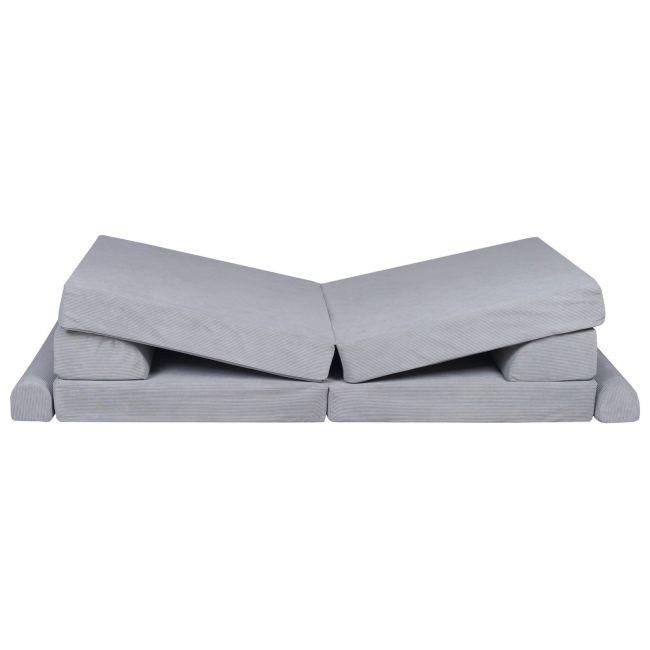 Playset Modular Canapea Premium Velur Reiat   Corduroy  Spuma ,   Gri Pjbsdps01ie