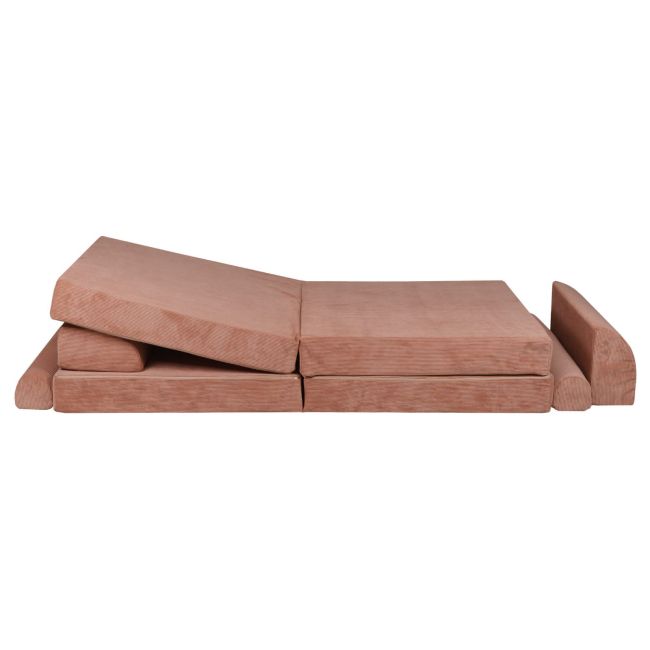 Playset Modular Canapea Premium Velur Reiat   Corduroy Spuma ,   Caramiziu Pjbsdps02ie