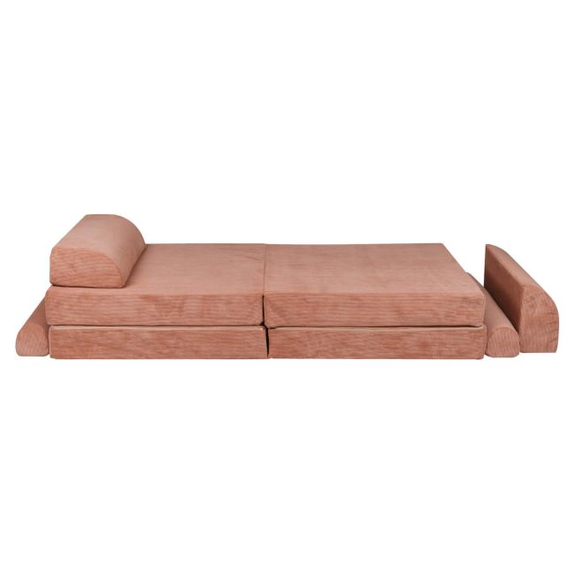 Playset Modular Canapea Premium Velur Reiat   Corduroy Spuma ,   Caramiziu Pjbsdps02ie