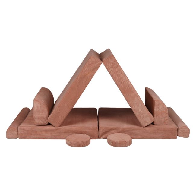 Playset Modular Canapea Premium Velur Reiat   Corduroy Spuma ,   Caramiziu Pjbsdps02ie
