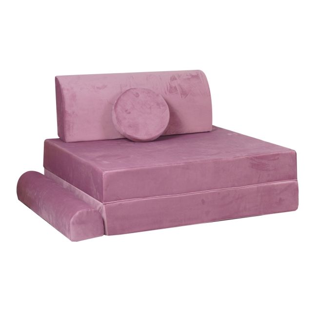 Playset Modular Canapea Premium Velvet Spuma ,   Roz Pjbsdp02ie