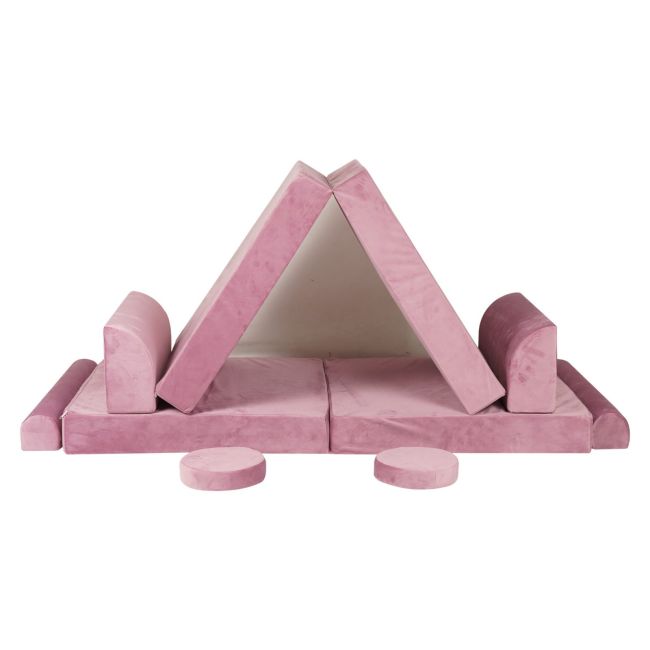 Playset Modular Canapea Premium Velvet Spuma ,   Roz Pjbsdp02ie
