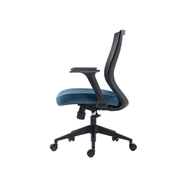 Scaun birou egonomic sl q328, mesh, inaltime reglabila, roti pivotante, cadru polipropilena, 136 kg, negru/albastru drm10256