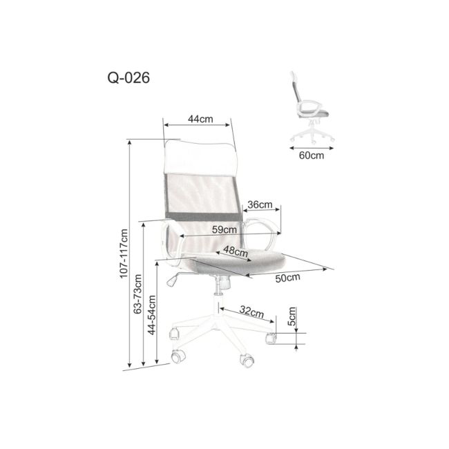 Scaun birou mesh sl q026 roz drm10255
