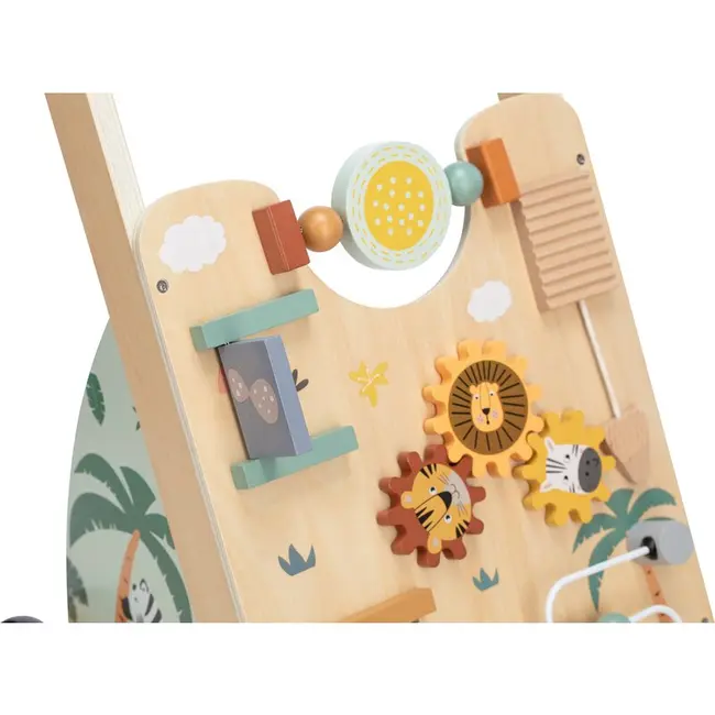 Antepremergator cu multiple activitati, Din lemn, My First Steps, 31.8 x 26.5 x45.5 cm, Free2Play, Safari BYN80593