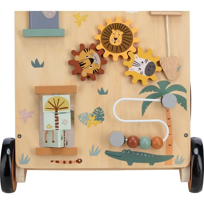 Antepremergator cu multiple activitati, Din lemn, My First Steps, 31.8 x 26.5 x45.5 cm, Free2Play, Safari BYN80593