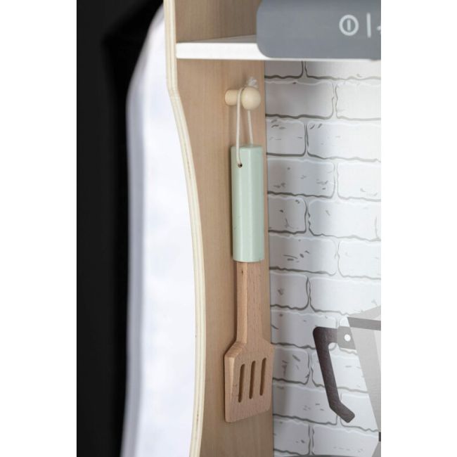 Bucatarie pentru copii, Mini Chef, Din lemn, Cu efecte de sunet si lumina, Cu accesorii, 70 x 30 x 104 cm, Free2Play BYN80579