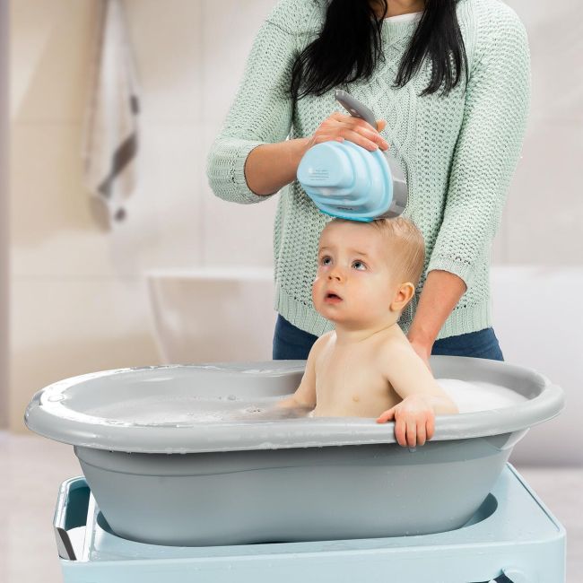 Cana pliabila pentru clatit si spalat parul bebelusului MyHappyBath Cup, fara BPA, 0+ luni, Reer 76082
