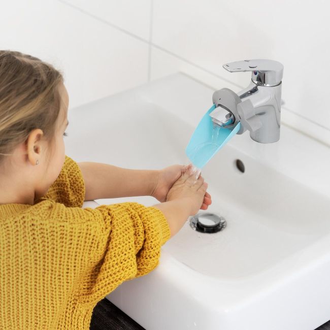 Extensie pentru robinet de apa MyHappyBath Extender, flexibila, fara BPA, 6+ luni, Reer 76052