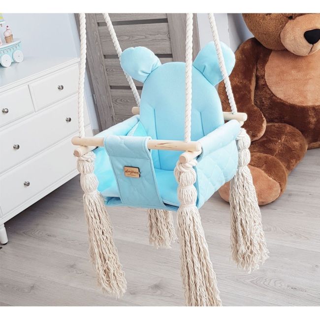 Leagan Pentru Copii Si Bebelusi, Catifea Velvet, Perna Detasabila Ursulet Teddy Kiwi Pjb8778
