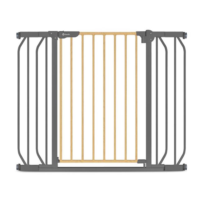 Lionelo - Poarta de siguranta prin presiune Truus Slim, 105 cm, Conform cu standardul europeane de securitate EN1930, Gri/Natur BYNLO-TRUUS_SLIM_GREY_GRAPHITE