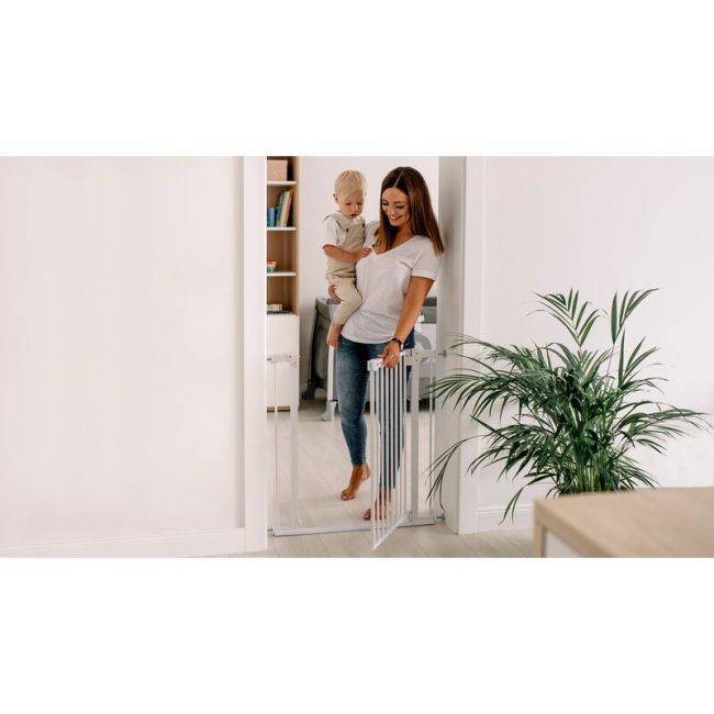 Lionelo - Poarta de siguranta prin presiune Truus Slim, 105 cm, Conform cu standardul europeane de securitate EN1930, Gri/Natur BYNLO-TRUUS_SLIM_GREY_GRAPHITE