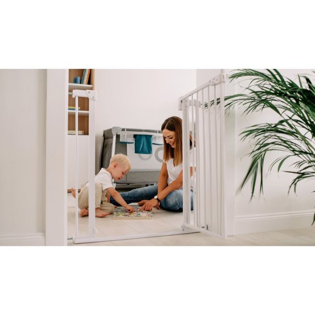 Lionelo - Poarta de siguranta prin presiune Truus Slim, 105 cm, Conform cu standardul europeane de securitate EN1930, Gri/Natur BYNLO-TRUUS_SLIM_GREY_GRAPHITE