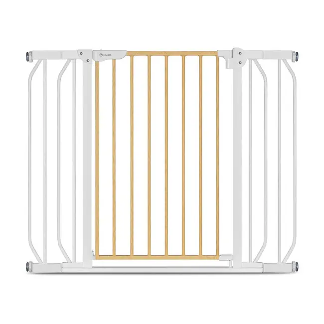 Lionelo - Poarta de siguranta prin presiune Truus Slim, 105 cm, Conform cu standardul europeane de securitate EN1930, Gri/Natur BYNLO-TRUUS_SLIM_WHITE_NATURAL