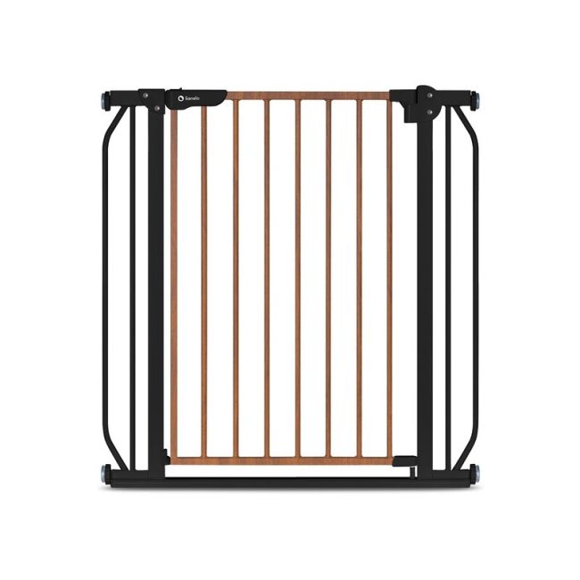 Lionelo - Poarta de siguranta prin presiune Truus Slim, 105 cm, Conform cu standardul europeane de securitate EN1930, Negru/Natur BYNLO-TRUUS_SLIM_BLACK_CARBON_NATURAL