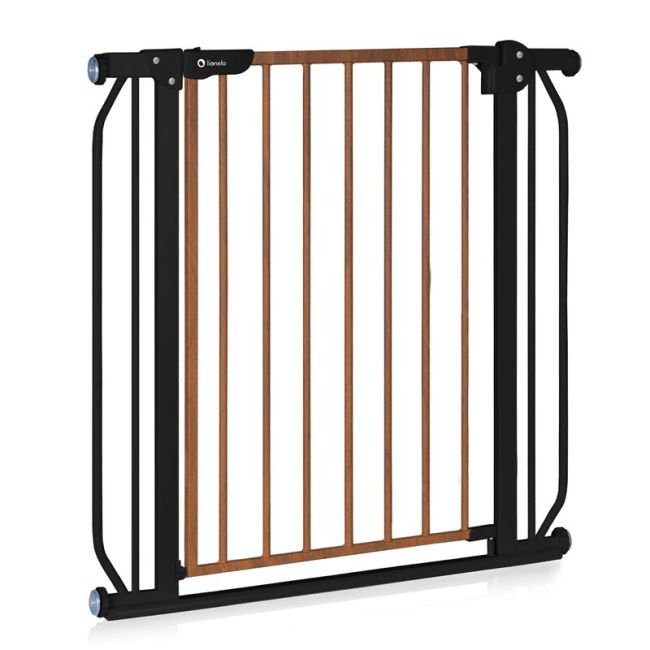 Lionelo - Poarta de siguranta prin presiune Truus Slim, 105 cm, Conform cu standardul europeane de securitate EN1930, Negru/Natur BYNLO-TRUUS_SLIM_BLACK_CARBON_NATURAL