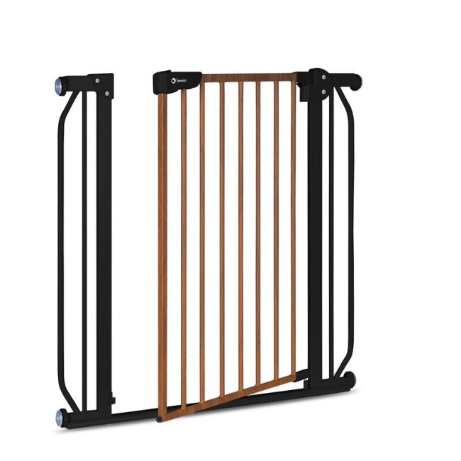 Lionelo - Poarta de siguranta prin presiune Truus Slim, 105 cm, Conform cu standardul europeane de securitate EN1930, Negru/Natur BYNLO-TRUUS_SLIM_BLACK_CARBON_NATURAL