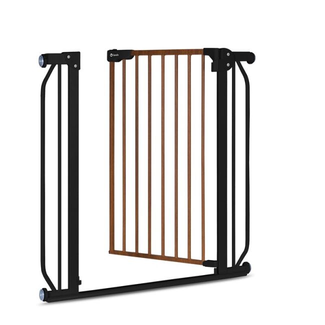Lionelo - Poarta de siguranta prin presiune Truus Slim, 105 cm, Conform cu standardul europeane de securitate EN1930, Negru/Natur BYNLO-TRUUS_SLIM_BLACK_CARBON_NATURAL