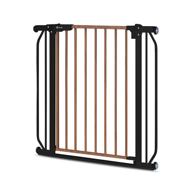 Lionelo - Poarta de siguranta prin presiune Truus Slim, 105 cm, Conform cu standardul europeane de securitate EN1930, Negru/Natur BYNLO-TRUUS_SLIM_BLACK_CARBON_NATURAL
