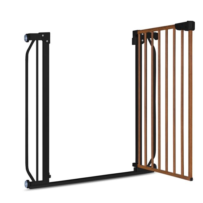 Lionelo - Poarta de siguranta prin presiune Truus Slim, 105 cm, Conform cu standardul europeane de securitate EN1930, Negru/Natur BYNLO-TRUUS_SLIM_BLACK_CARBON_NATURAL