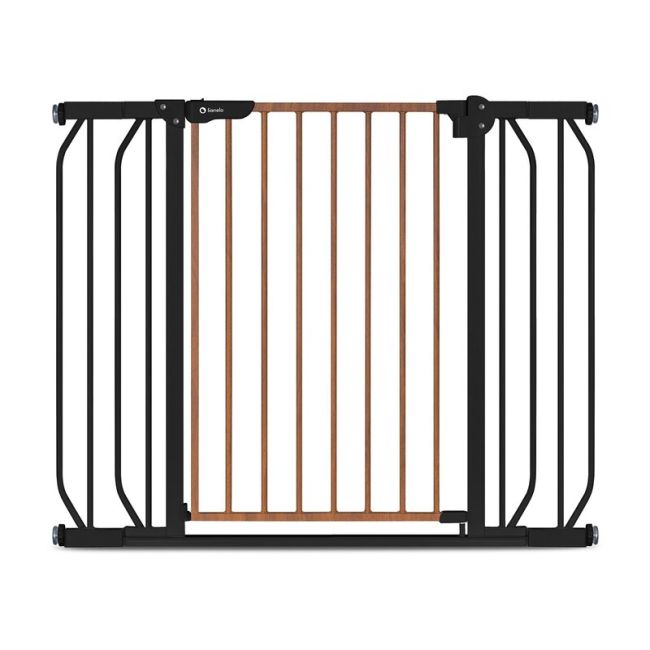 Lionelo - Poarta de siguranta prin presiune Truus Slim, 105 cm, Conform cu standardul europeane de securitate EN1930, Negru/Natur BYNLO-TRUUS_SLIM_BLACK_CARBON_NATURAL