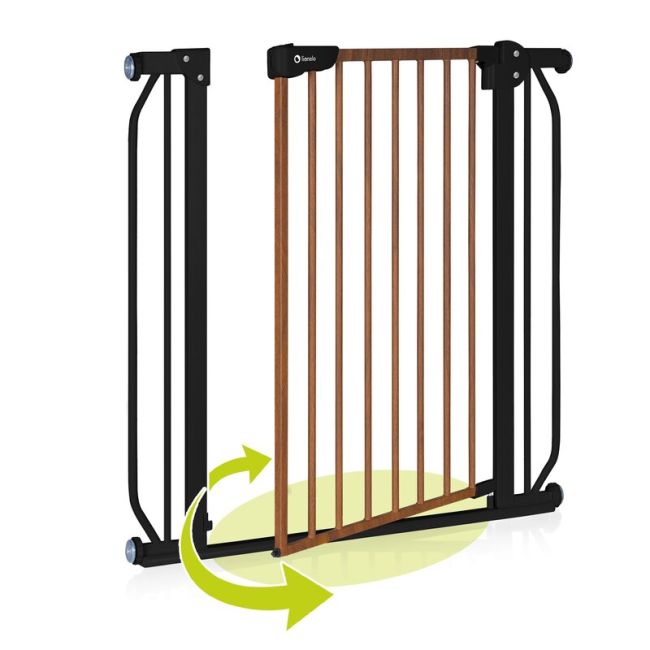 Lionelo - Poarta de siguranta prin presiune Truus Slim, 105 cm, Conform cu standardul europeane de securitate EN1930, Negru/Natur BYNLO-TRUUS_SLIM_BLACK_CARBON_NATURAL