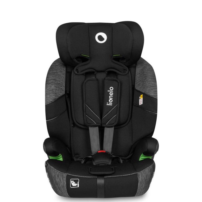 Lionelo - Scaun auto, Levi One i-Size, Universal, Instalare FWF, Cu tetiera reglabila in 10 pozitii, Cu spatar detasabil, 76-150 cm, Conform cu R129, Gri BYNLO-LEVI_ONE_I-SIZE_BLACK_GREY