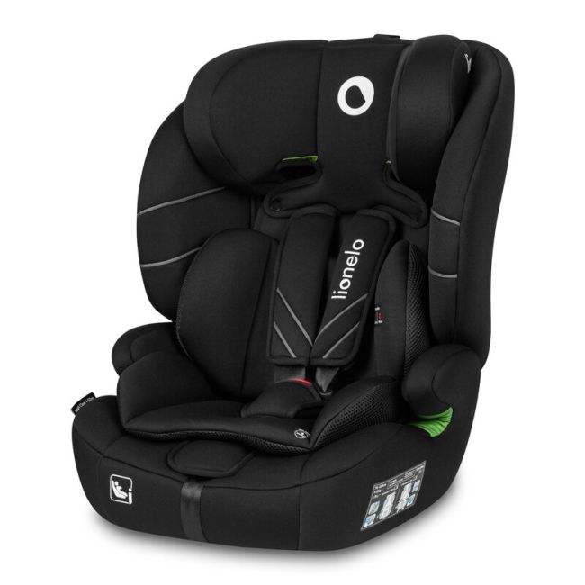 Lionelo - Scaun auto, Levi One i-Size, Universal, Instalare FWF, Cu tetiera reglabila in 10 pozitii, Cu spatar detasabil, 76-150 cm, Conform cu R129, Negru BYNLO-LEVI_ONE_I-SIZE_BLACK_CARBON
