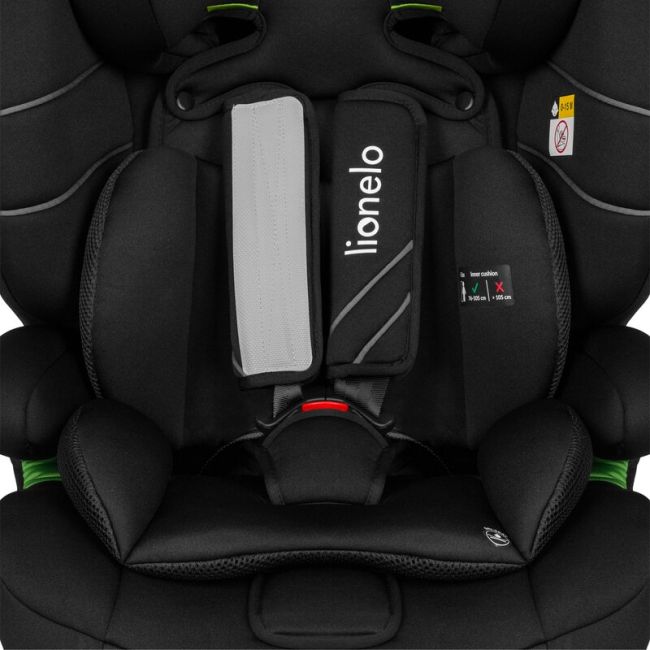 Lionelo - Scaun auto, Levi One i-Size, Universal, Instalare FWF, Cu tetiera reglabila in 10 pozitii, Cu spatar detasabil, 76-150 cm, Conform cu R129, Negru BYNLO-LEVI_ONE_I-SIZE_BLACK_CARBON