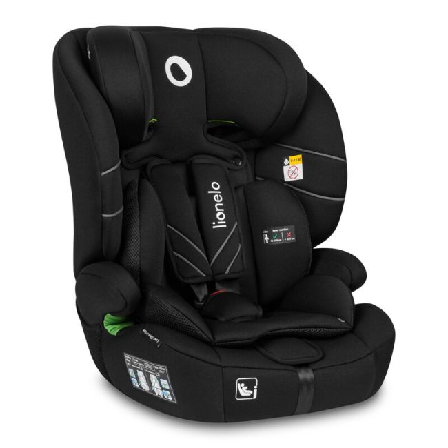 Lionelo - Scaun auto, Levi One i-Size, Universal, Instalare FWF, Cu tetiera reglabila in 10 pozitii, Cu spatar detasabil, 76-150 cm, Conform cu R129, Negru BYNLO-LEVI_ONE_I-SIZE_BLACK_CARBON
