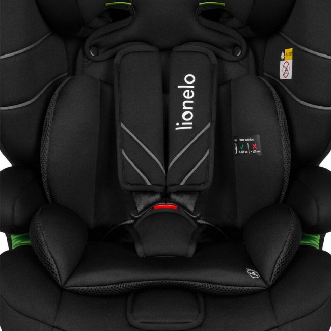 Lionelo - Scaun auto, Levi One i-Size, Universal, Instalare FWF, Cu tetiera reglabila in 10 pozitii, Cu spatar detasabil, 76-150 cm, Conform cu R129, Negru BYNLO-LEVI_ONE_I-SIZE_BLACK_CARBON