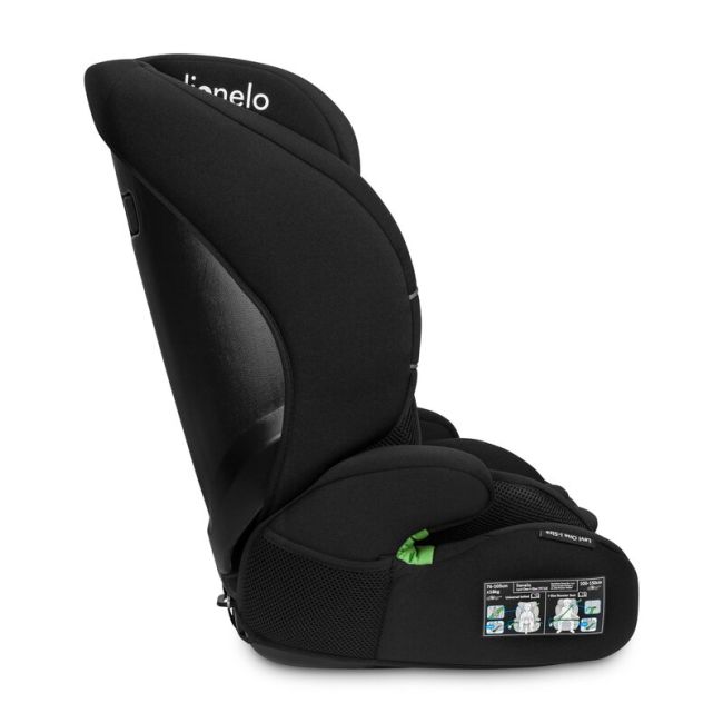 Lionelo - Scaun auto, Levi One i-Size, Universal, Instalare FWF, Cu tetiera reglabila in 10 pozitii, Cu spatar detasabil, 76-150 cm, Conform cu R129, Negru BYNLO-LEVI_ONE_I-SIZE_BLACK_CARBON