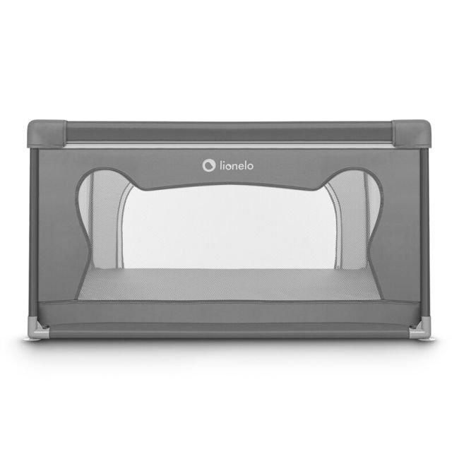 Lionelo - Tarc de joaca Willow, Pliere compacta, Include sacosa depozitare, Din plasa, Cu doua intrari laterale, Cu fermoar, Cu ventuze, Gri BYNLO-WILLOW_GREY_CONCRETE