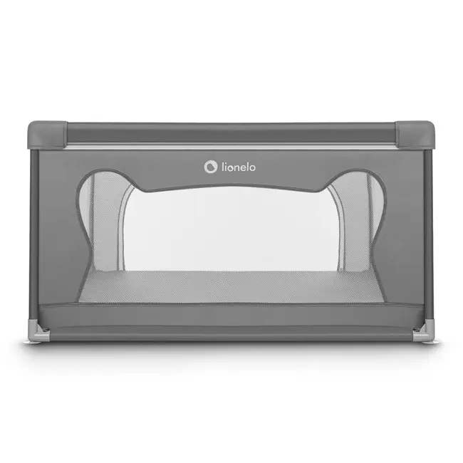 Lionelo - Tarc de joaca Willow, Pliere compacta, Include sacosa depozitare, Din plasa, Cu doua intrari laterale, Cu fermoar, Cu ventuze, Gri BYNLO-WILLOW_GREY_CONCRETE