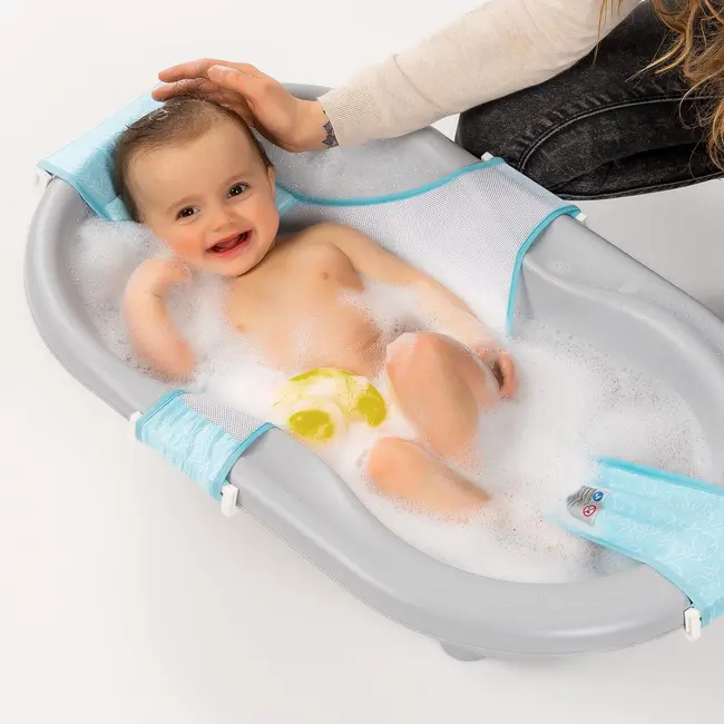Plasa de baie pentru cadita bebelusului MyHappyBath Sling, reglabila, fara BPA, 0+ luni, Reer 76072