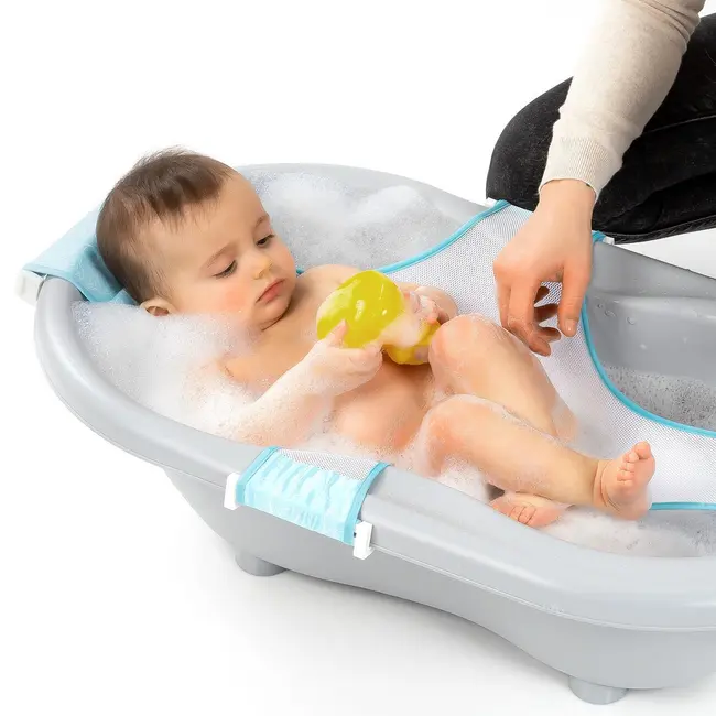 Plasa de baie pentru cadita bebelusului MyHappyBath Sling, reglabila, fara BPA, 0+ luni, Reer 76072