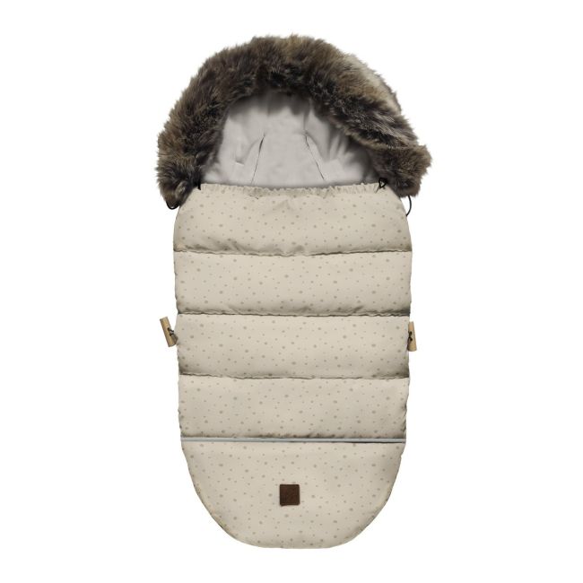 Sac De Dormit De Iarna Pentru Carucior Cu Centuri De Siguranta In 5 Puncte, Cu Blana Detasabila, Fermoare Laterale, Impermeabil Si Plus, Umplutura Fleece, 105x48cm, 0-36 Luni, Bej Pjb80605280