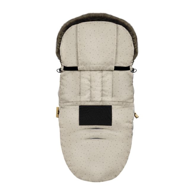 Sac De Dormit De Iarna Pentru Carucior Cu Centuri De Siguranta In 5 Puncte, Cu Blana Detasabila, Fermoare Laterale, Impermeabil Si Plus, Umplutura Fleece, 105x48cm, 0-36 Luni, Bej Pjb80605280