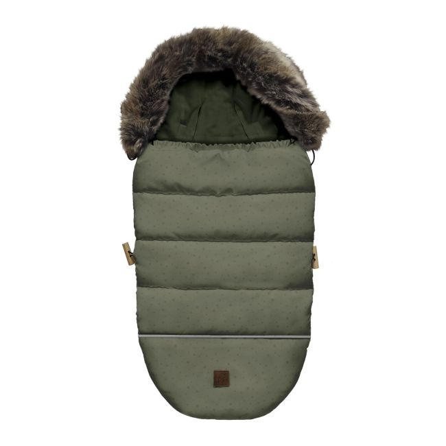 Sac De Dormit De Iarna Pentru Carucior Cu Centuri De Siguranta In 5 Puncte, Cu Blana Detasabila, Fermoare Laterale, Impermeabil Si Plus, Umplutura Fleece, 105x48cm, 0-36 Luni, Khaki Pjb80605303